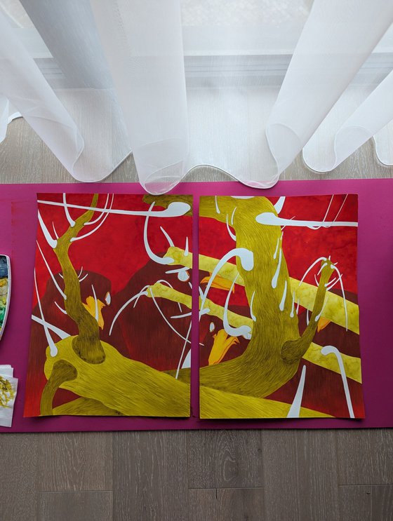 Diptych Trees portraits 5 and 6