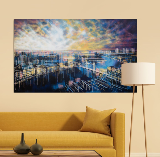 London At Night - Large Painting