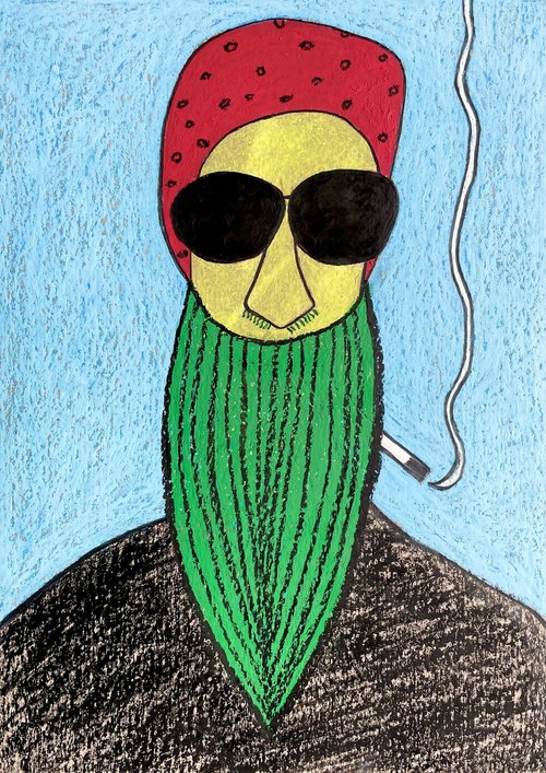 Man with green beard by Ann Zhuleva