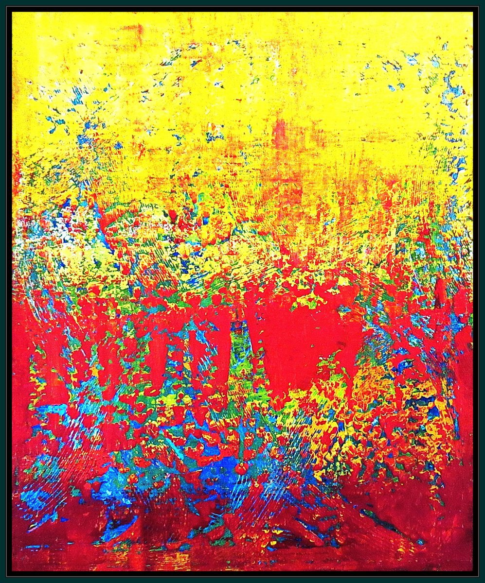 Abstract Acrylic Painting By Tomas Gorjanc - Tomo, 36 X 44", Yellowstone, Framed, Original Artwork