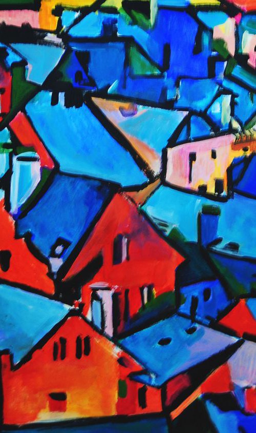 Cityscape  / 70 x 50 cm by Alexandra Djokic