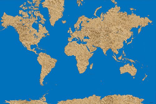World Map - Sand Dots by Marlene Watson