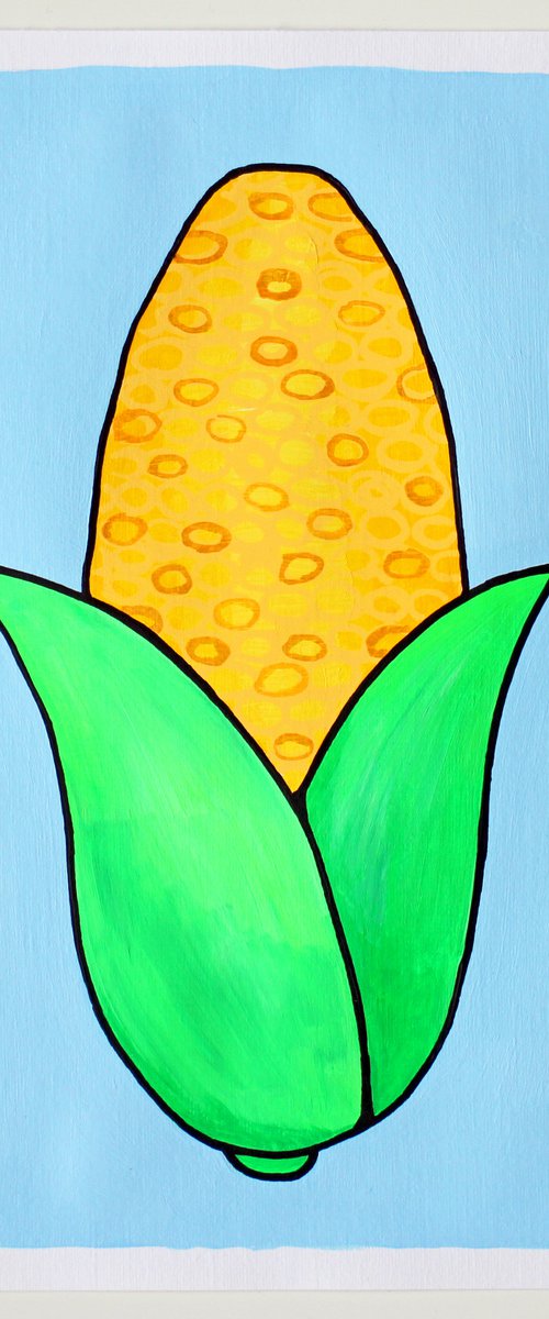 Corn Cob Pop Art Painting by Ian Viggars