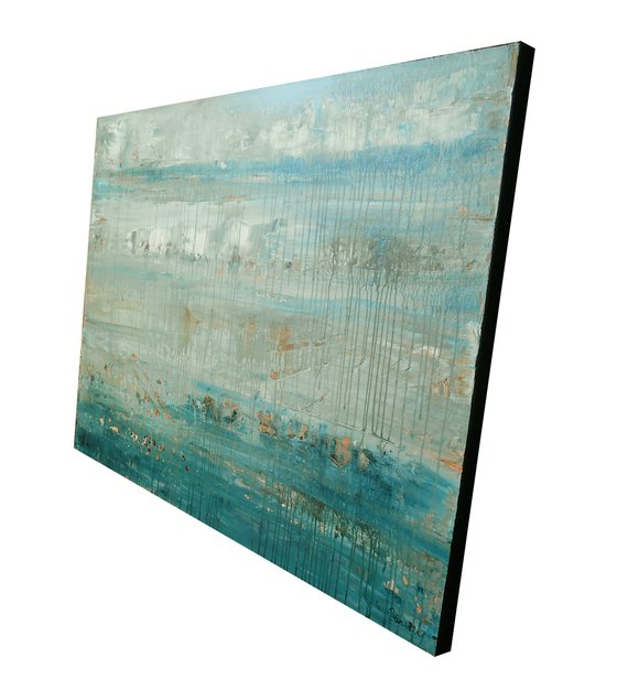 Aquamarine - Large Minimalist Seascape Painting