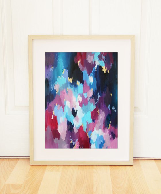 Abstract Framed Painting - Purple