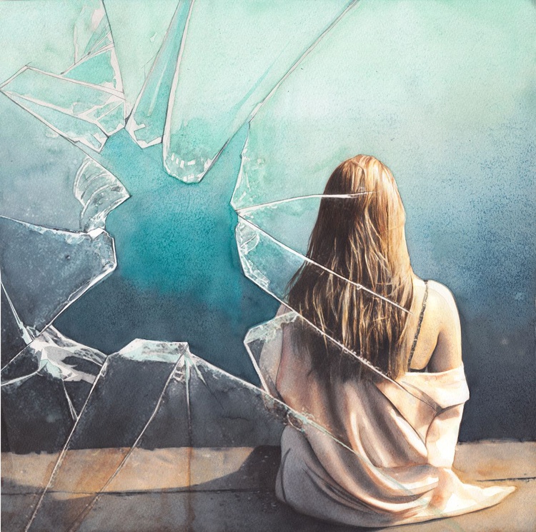 An Girl Behind A Broken Glass Iii Artfinder