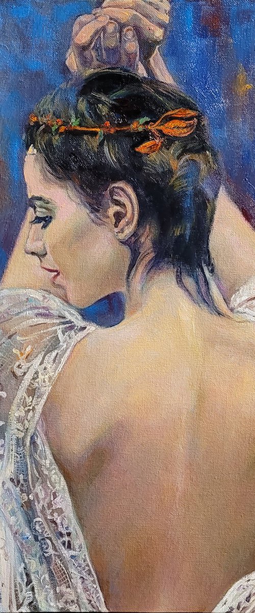 A Dancer, Original Oil painting, Contemporary by QI Debrah