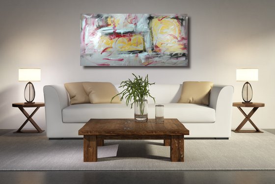 extra large abstract painting on canvas,wall art,original artwork-size-180x90-cm-title-c632