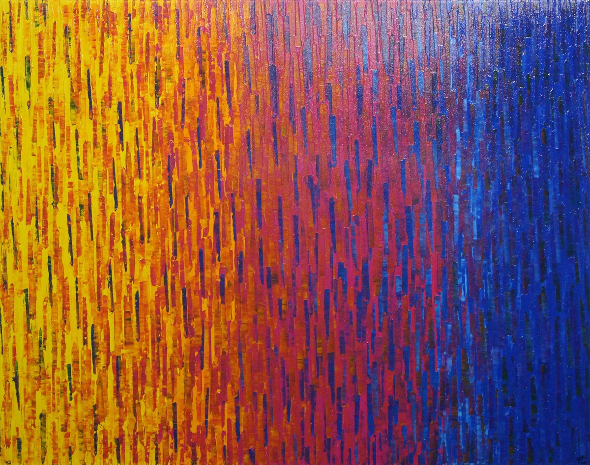 Abstract Acrylic Painting By Jonathan Pradillon, 36 X 29, Color Blending Test 1, Original Artwork