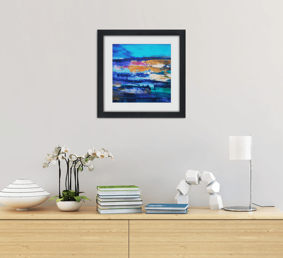 Darkest before dawn  - Framed and ready to hang - original abstract painting