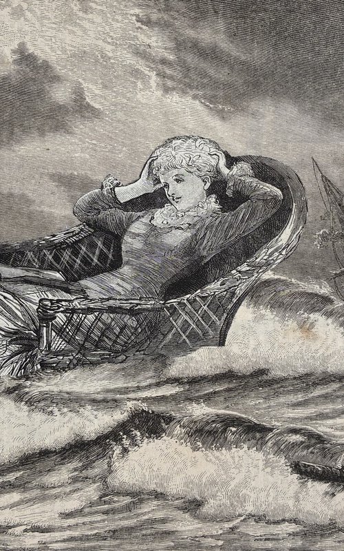 Storm on the ocean sailing ship by Tudor Evans