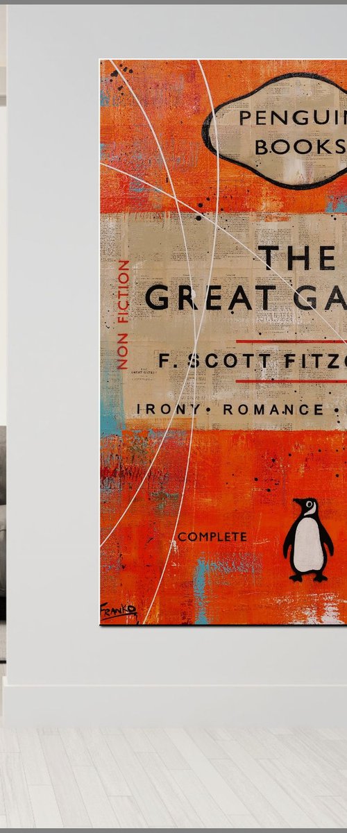 Penguins Gatsby 140cm x 100cm Book Page Urban Pop Art by Franko