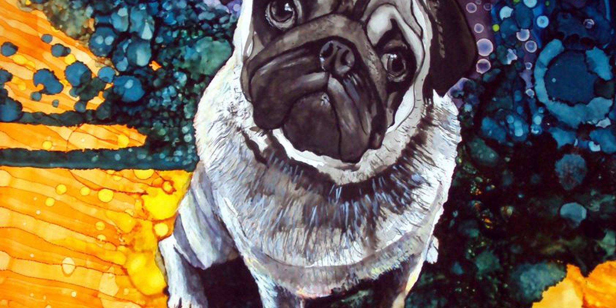 Art of the Day: "Psychedelic Pug, 2014" by Raffaella Bertolini