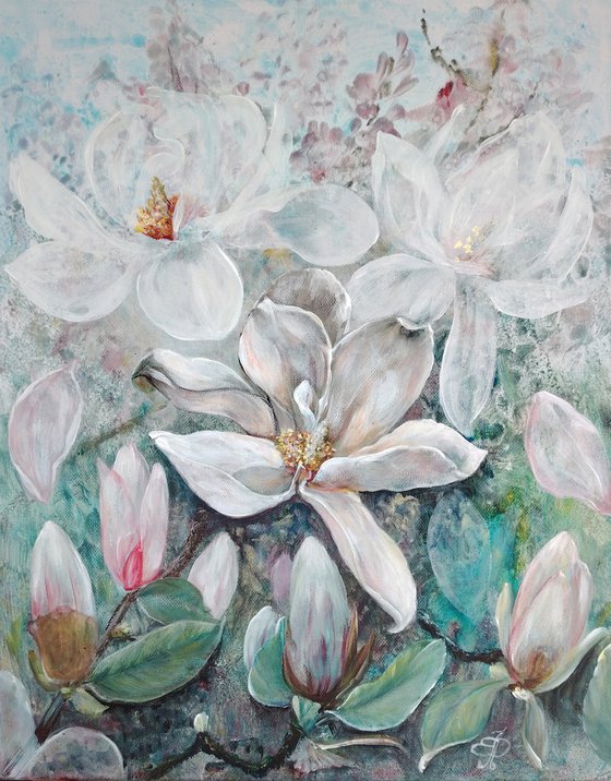 "The Magnolia for my dear friends". Original.