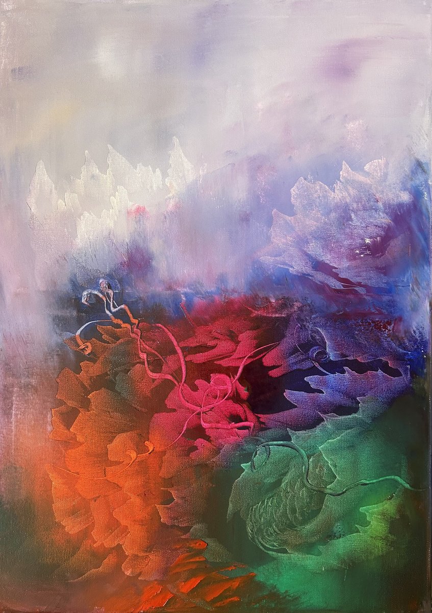 Expressive Botanical Oil Painting By Ludmila Budanov, 20 X 28", Just For You Ii, Original Artwork