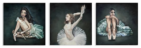 Harmony in Motion: A Triptych of Ballerinas