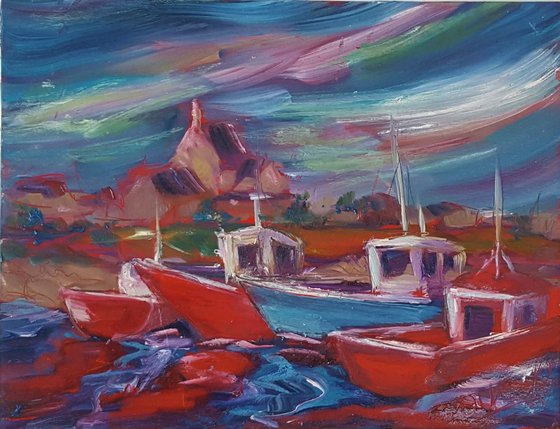 The Red Fishing boats of Kilmore Quay, Wexford Ireland