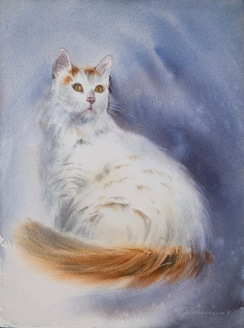 White cat by Eugenia Gorbacheva