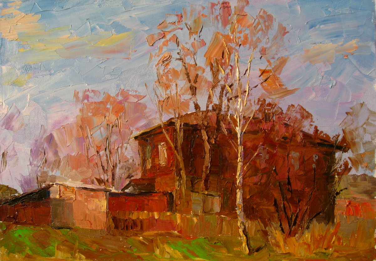 Oil painting Old house nSerb167 by Boris Serdyuk