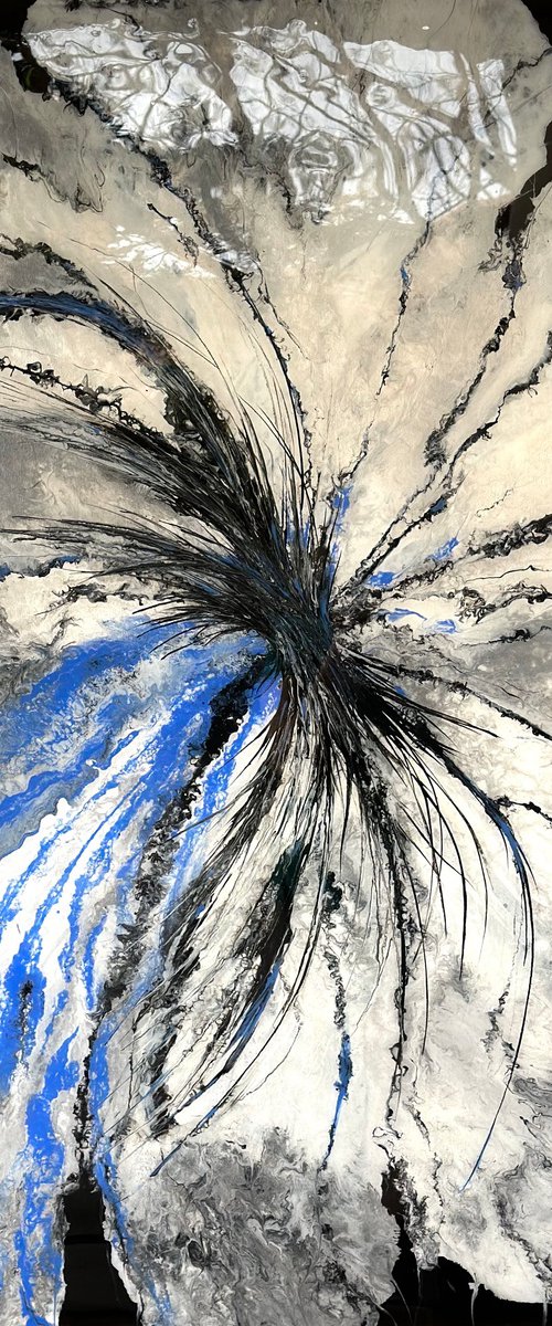Art of Contradictions — Blue Black Abstract by Kseniia Turik