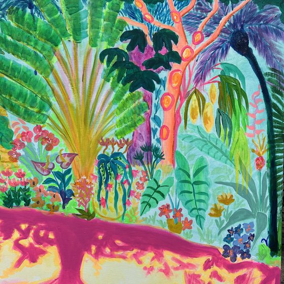 Pink Shadows By The Pool