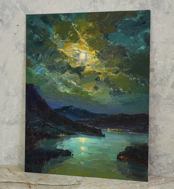 Moon night landscape