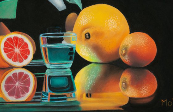 Citrus Fruits and Glass Vessels