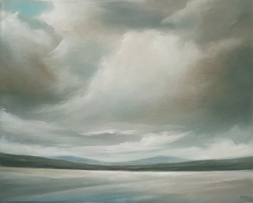 The Skies Declared Glory - Original Seascape Oil Painting on Stretched Canvas by MULLO ART