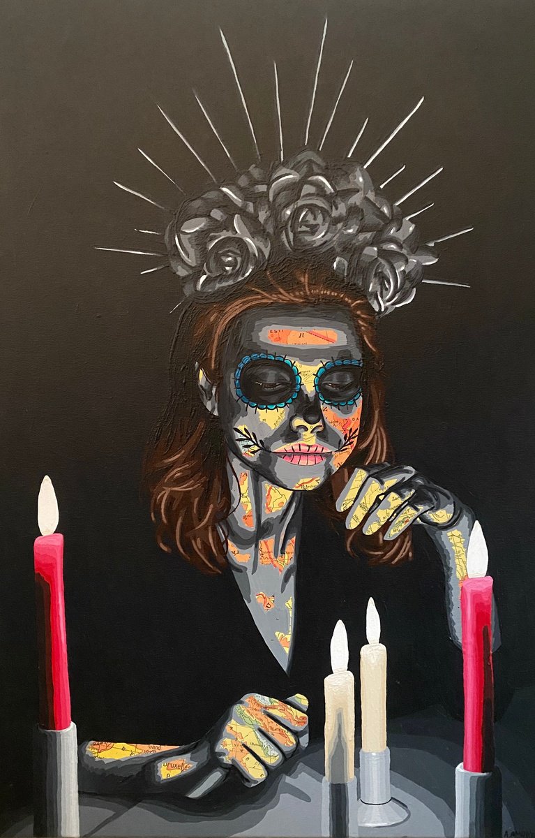 Portrait Painting By Annabelle Amory, 16 X 24, Frida, Original Artwork