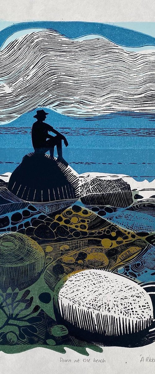 Down at the beach by Amanda Ribbans