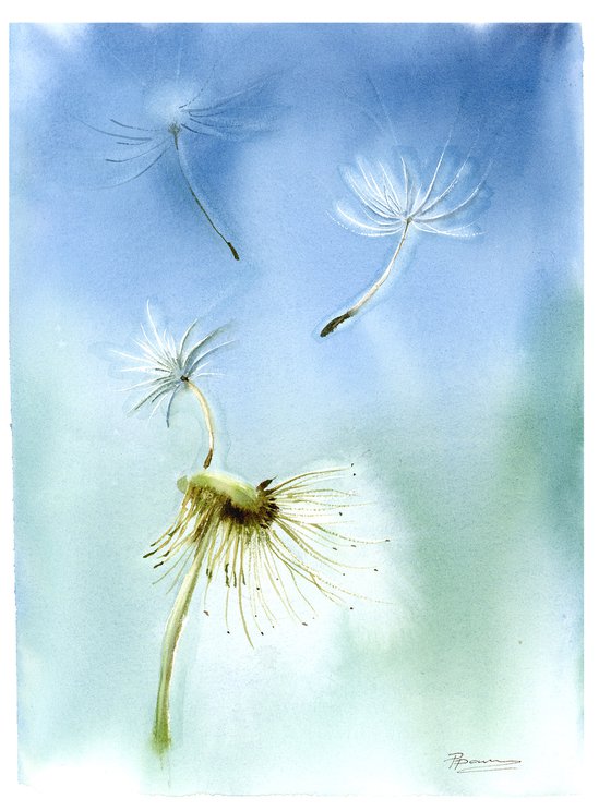 Dandelion  - Original Watercolor Painting