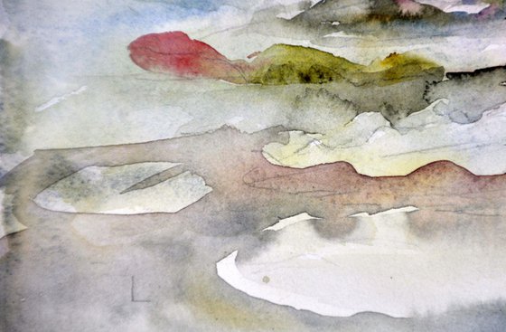 BLOOMING LAKE original  watercolour 40x30