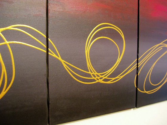 Gold Horizon abstract triptych