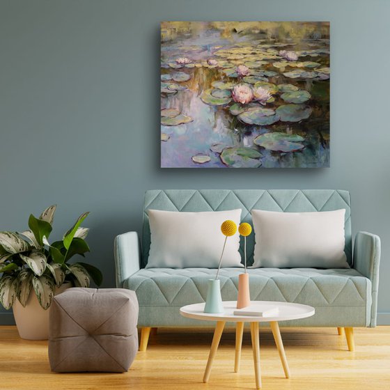 "Pond in Golden Light"