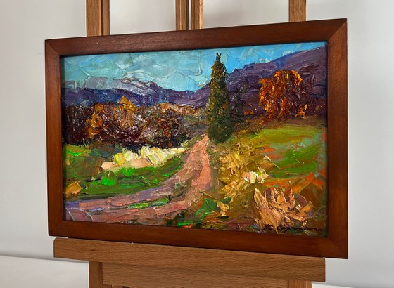 Autumn Road to the Mountains