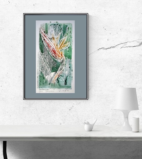 bird of paradise flower - Monotype 08