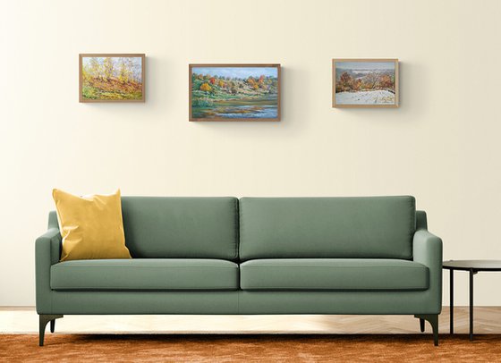 Fall slope near a pond