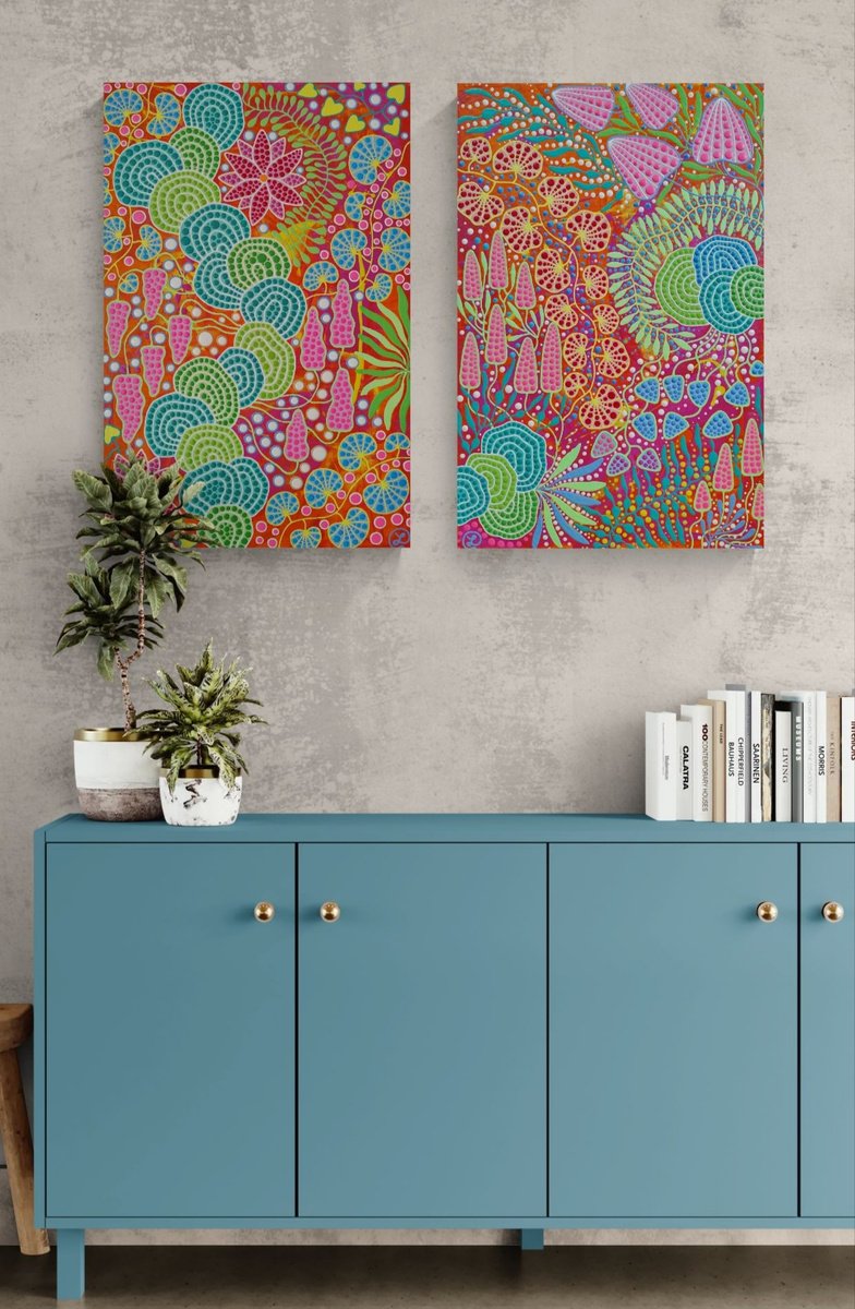 Botanical Rhapsody (Diptych) By Oxana Lazari, 31 X 24, Artwork For Sale On Artfinder