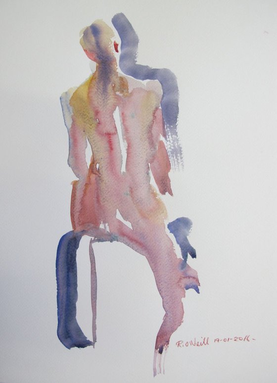 seated female nude