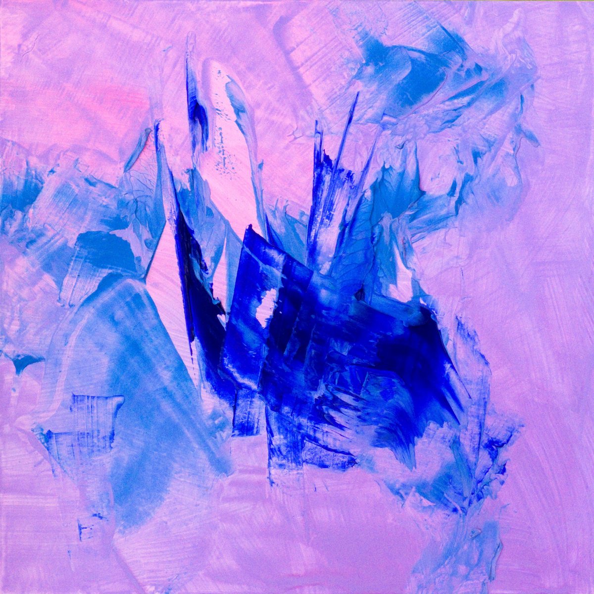 Organic Abstract Giclee Print By Hal Bohner, 24 X 24, Force Of Nature In Alizarin, Original Artwork