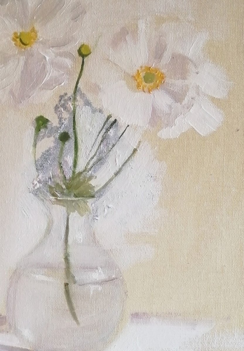 White anemones by Rosemary Burn