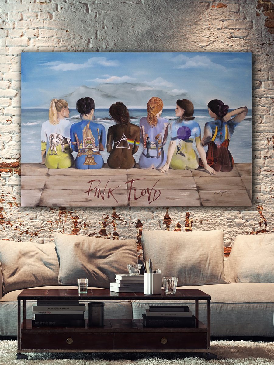 Photorealistic Landscape Oil Painting By Tetiana Tiplova, 35 X 24", Pink Floyd., Original Artwork