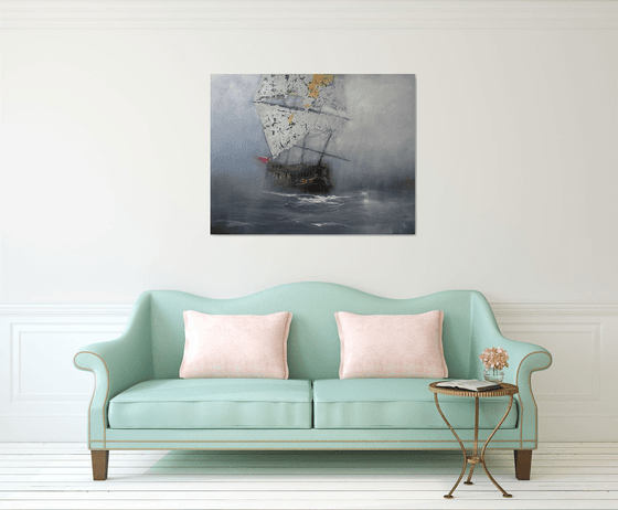 Harbor of destroyed dreams - Lost in the Fog  SPECIAL PRICE !!! W 120 x H 94 cm