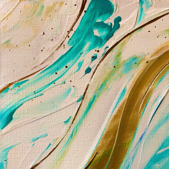 DANCE OF THE MERMAIDS - Marine abstraction. Fine sand. Ocean. Veins. Water world. Flora. Green.