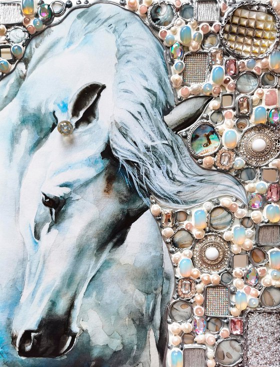 Moonlit White Horse. Tenderness