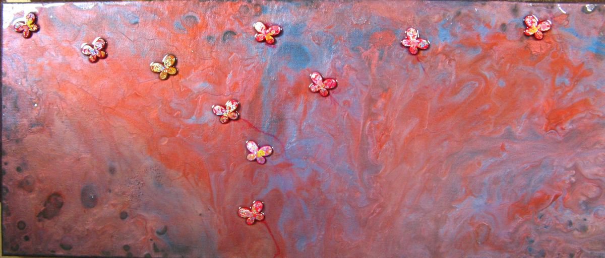Red butterflies by Fiona J Robinson