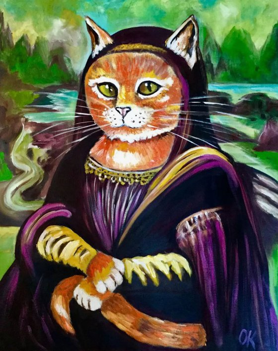 Cat La Gioconda . Feline smile
