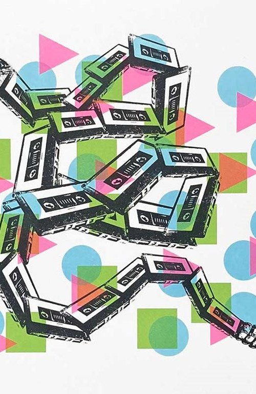 Cassette Snake by Memori Prints