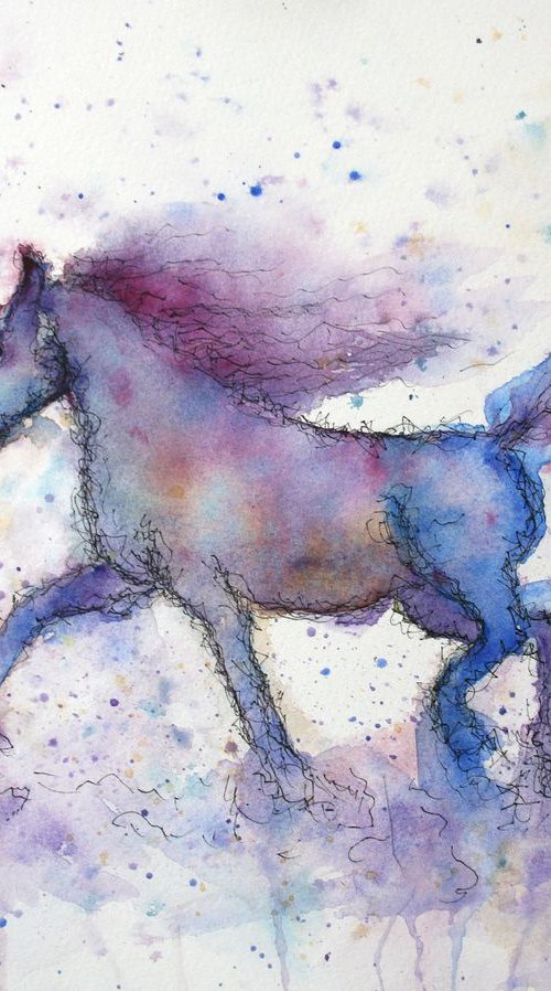 Sky Horse  / ORIGINAL PAINTING by Salana Art Gallery
