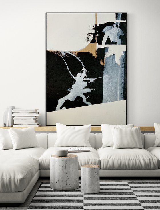 Abstraction No. 2622 -1 black & white minimalism